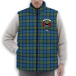 ScotsTee Shop Scottish MacLeod of Harris Ancient Crest Tartan Puffer Vest Winter White Duck Down Vest Sleeveless