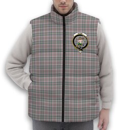 ScotsTee Shop Scottish Shaw Dress Crest Tartan Puffer Vest Winter White Duck Down Vest Sleeveless