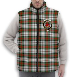 ScotsTee Shop Scottish MacDuff Dress Ancient Crest Tartan Puffer Vest Winter White Duck Down Vest Sleeveless