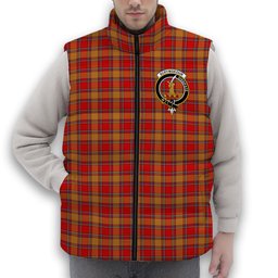 ScotsTee Shop Scottish Scrymgeour Modern Crest Tartan Puffer Vest Winter White Duck Down Vest Sleeveless