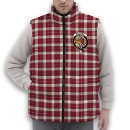 ScotsTee Shop Scottish MacPhee Dress Modern Crest Tartan Puffer Vest Winter White Duck Down Vest Sleeveless