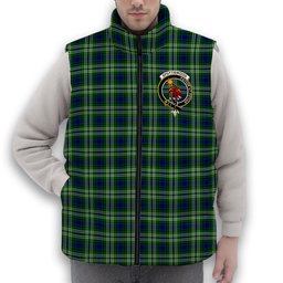 ScotsTee Shop Scottish Spottiswood Crest Tartan Puffer Vest Winter White Duck Down Vest Sleeveless