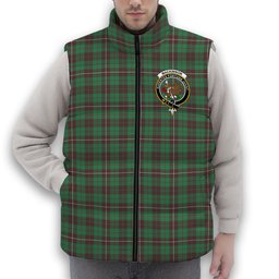ScotsTee Shop Scottish MacKinnon Hunting Ancient Crest Tartan Puffer Vest Winter White Duck Down Vest Sleeveless