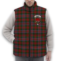 ScotsTee Shop Scottish Wilsons 043 Crest Tartan Puffer Vest Winter White Duck Down Vest Sleeveless