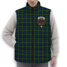 ScotsTee Shop Scottish Maitland Chief Crest Tartan Puffer Vest Winter White Duck Down Vest Sleeveless
