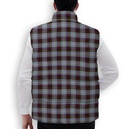 ScotsTee Shop Scottish MacDonald Dress 3 Crest Tartan Puffer Vest Winter White Duck Down Vest Sleeveless