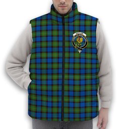 ScotsTee Shop Scottish Sinclair-Brown Ancient Crest Tartan Puffer Vest Winter White Duck Down Vest Sleeveless