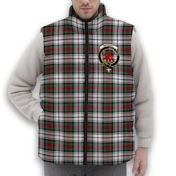 ScotsTee Shop Scottish MacDuff Dress Modern Crest Tartan Puffer Vest Winter White Duck Down Vest Sleeveless