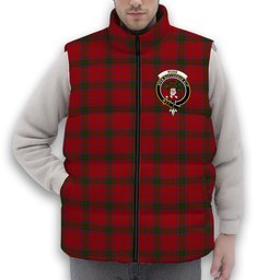 ScotsTee Shop Scottish Ross 2 Crest Tartan Puffer Vest Winter White Duck Down Vest Sleeveless