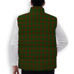 ScotsTee Shop Scottish Menzies Crest Tartan Puffer Vest Winter White Duck Down Vest Sleeveless