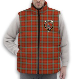 ScotsTee Shop Scottish Morrison Red Ancient Crest Tartan Puffer Vest Winter White Duck Down Vest Sleeveless