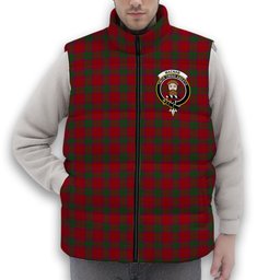 ScotsTee Shop Scottish MacNab Modern Crest Tartan Puffer Vest Winter White Duck Down Vest Sleeveless