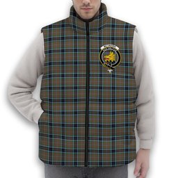 ScotsTee Shop Scottish McTavish Hunting Ancient Crest Tartan Puffer Vest Winter White Duck Down Vest Sleeveless