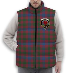 ScotsTee Shop Scottish Laing Artefact Ancient Crest Tartan Puffer Vest Winter White Duck Down Vest Sleeveless