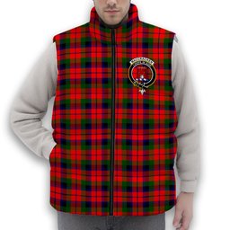 ScotsTee Shop Scottish MacCracken Modern Crest Tartan Puffer Vest Winter White Duck Down Vest Sleeveless