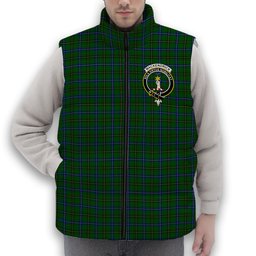 ScotsTee Shop Scottish MacKendrick Modern Crest Tartan Puffer Vest Winter White Duck Down Vest Sleeveless
