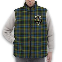 ScotsTee Shop Scottish MacLellan Ancient Crest Tartan Puffer Vest Winter White Duck Down Vest Sleeveless