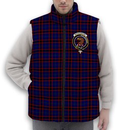 ScotsTee Shop Scottish Wedderburn Crest Tartan Puffer Vest Winter White Duck Down Vest Sleeveless