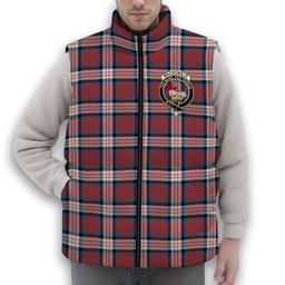 ScotsTee Shop Scottish MacDonald Dress Irish Ancient Crest Tartan Puffer Vest Winter White Duck Down Vest Sleeveless