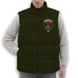 ScotsTee Shop Scottish MacCracken Hunting Crest Tartan Puffer Vest Winter White Duck Down Vest Sleeveless