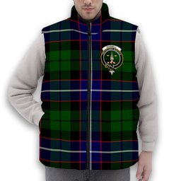 ScotsTee Shop Scottish Russell SC Crest Tartan Puffer Vest Winter White Duck Down Vest Sleeveless