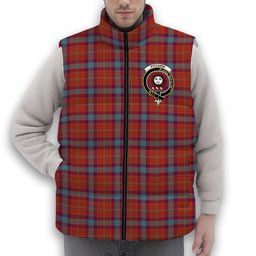 ScotsTee Shop Scottish Pitcairn Heritage Ancient Crest Tartan Puffer Vest Winter White Duck Down Vest Sleeveless