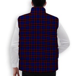 ScotsTee Shop Scottish Hume Modern Crest Tartan Puffer Vest Winter White Duck Down Vest Sleeveless