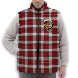 ScotsTee Shop Scottish MacFie Dress Ancient Crest Tartan Puffer Vest Winter White Duck Down Vest Sleeveless