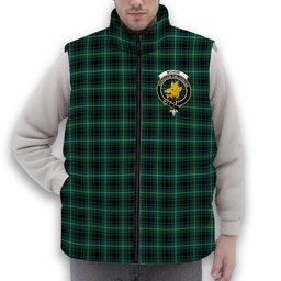 ScotsTee Shop Scottish McIvor Hunting Modern Crest Tartan Puffer Vest Winter White Duck Down Vest Sleeveless