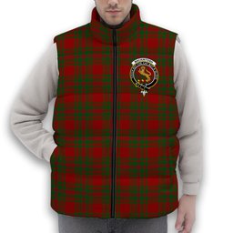 ScotsTee Shop Scottish MacKintosh Red Crest Tartan Puffer Vest Winter White Duck Down Vest Sleeveless