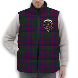ScotsTee Shop Scottish Mar Dress - TD Crest Tartan Puffer Vest Winter White Duck Down Vest Sleeveless