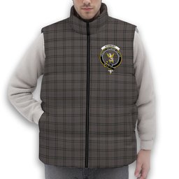 ScotsTee Shop Scottish Stewart Grey Crest Tartan Puffer Vest Winter White Duck Down Vest Sleeveless