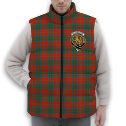 ScotsTee Shop Scottish McPherson of Cluny Ancient Crest Tartan Puffer Vest Winter White Duck Down Vest Sleeveless