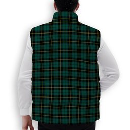 ScotsTee Shop Scottish Wallace Hunting Modern Crest Tartan Puffer Vest Winter White Duck Down Vest Sleeveless