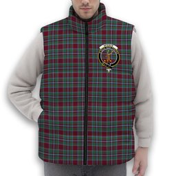 ScotsTee Shop Scottish Spence Crest Tartan Puffer Vest Winter White Duck Down Vest Sleeveless