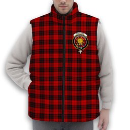 ScotsTee Shop Scottish MacLeod of Raasay SC Crest Tartan Puffer Vest Winter White Duck Down Vest Sleeveless