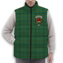 ScotsTee Shop Scottish Moncreiffe of Atholl Ancient Crest Tartan Puffer Vest Winter White Duck Down Vest Sleeveless