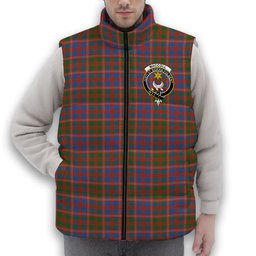 ScotsTee Shop Scottish MacColl Hunting Ancient Crest Tartan Puffer Vest Winter White Duck Down Vest Sleeveless
