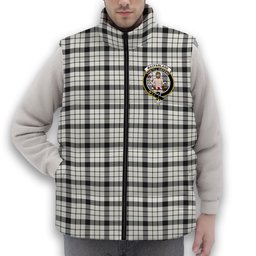 ScotsTee Shop Scottish MacFarlane Black White Ancient Crest Tartan Puffer Vest Winter White Duck Down Vest Sleeveless