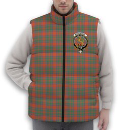 ScotsTee Shop Scottish MacKintosh Ancient Crest Tartan Puffer Vest Winter White Duck Down Vest Sleeveless