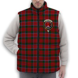 ScotsTee Shop Scottish MacCracken Crest Tartan Puffer Vest Winter White Duck Down Vest Sleeveless