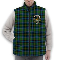 ScotsTee Shop Scottish Newlands Crest Tartan Puffer Vest Winter White Duck Down Vest Sleeveless