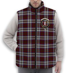 ScotsTee Shop Scottish McCulloch Dress Crest Tartan Puffer Vest Winter White Duck Down Vest Sleeveless