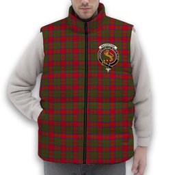 ScotsTee Shop Scottish MacKintosh Modern Crest Tartan Puffer Vest Winter White Duck Down Vest Sleeveless