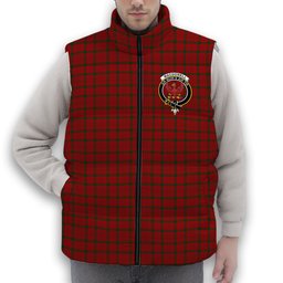 ScotsTee Shop Scottish MacDonell of Keppoch 2 Crest Tartan Puffer Vest Winter White Duck Down Vest Sleeveless