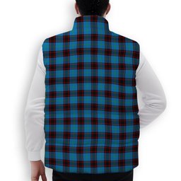 ScotsTee Shop Scottish Hume Ancient Crest Tartan Puffer Vest Winter White Duck Down Vest Sleeveless