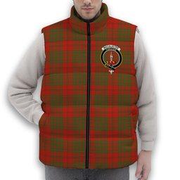 ScotsTee Shop Scottish MacAlister of Glenbarr Ancient Crest Tartan Puffer Vest Winter White Duck Down Vest Sleeveless