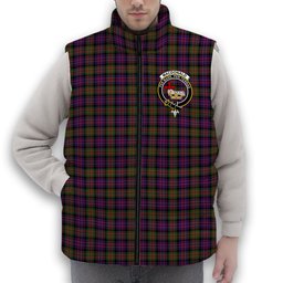 ScotsTee Shop Scottish MacDonald Modern Crest Tartan Puffer Vest Winter White Duck Down Vest Sleeveless