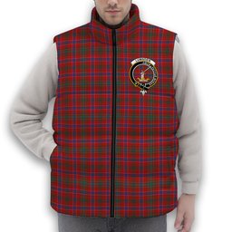 ScotsTee Shop Scottish Lumsden Waistcoat Modern Crest Tartan Puffer Vest Winter White Duck Down Vest Sleeveless