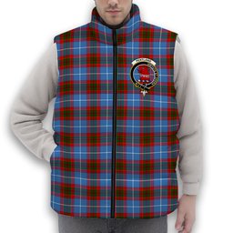 ScotsTee Shop Scottish Pentland Crest Tartan Puffer Vest Winter White Duck Down Vest Sleeveless